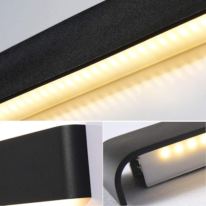 Ralbay 30W Bathroom Light Fixture 32.67 inch Vanity Lights Arm Length Wall Light for Bathroom Dressing Room IP44 Waterproof 3900LM Warm White Light 3000K, Black