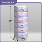 Sorbus Dresser Storage Tower, Organizer Drawers for Closet Boys & Girls Bedroom, Bedside Furniture, Chest for Home, College Dorm, Steel Frame, Wood Top, Fabric Bins(Aqua)