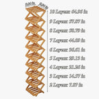 The 9-Tier No-Assembly Bamboo Rack(Foldable Storage), Bamboo Shoe Storage Rack, Space-Saving, Holds 14+ Pairs, Unfolds in 10 Sec (Nature, 3 Tier)