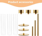 24PCS Candle Sticks Holder Decor for Party Centerpiece,Gold Candelabra Centerpieces with Acrylic lampshade for Tables Wedding Valentines Day Fit 0.78" LED Candle candelabros para centros de mesa
