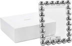 Crystal 5x7 Inch Picture Frame, Home Decor Ball Wedding Photo Frame Tabletop Display, Display Pictures 5''x 7'', Silver, Comes with Gift Box