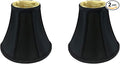 Royal Designs, Inc. BSO-704RC-8BLK/GL-2 True Bell Basic Lamp Shade with Round Clip, 4 x 8 x 7.25, Black with Gold, 2-Pack