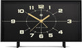 NEWGATE® Wideboy Alarm Clock | Rectangular Retro Design | Black | Mid Century dial | Ideal for Bedside, Desk, Mantel or Shelf | Retro Bedroom & Office Accessory