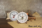 Maxspace Classic Vintage Clocks - Elegant and Decorative Analog Clock,Silent Non-Ticking Clock with Distressed Metal Frame for Office, Living Room or Bedroom