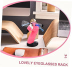 SUPVOX 2pcs Flamingo Wooden Eyeglasses Stand Animal Glasses Holder Spectacle Display Rack for Home Office Desk Decor