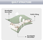 Maple&Stone Quilt Set Twin/Twin XL, Lightweight Mint Green Bedspread Ultrasonic Chevron Pattern Light Coverlet for All Season Comforter Bedding Decor - 2 Piece Twin Extra Long Bed Cover Sets