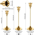 Candle Holder Gold Candlestick Holder Metal Taper Candle Holder Brass Gold Vintage Candle Stick Holders Set of 6 Table Centerpiece Decor for Dinning Party Wedding