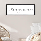 Surfapans Master Bedroom Above Bed Wall Decor Love You More Sign 32"×12" for Couples Over Bed Romantic Love Quotes Large Modren Farmhouse Wedding Wood Framed Horizontal Hanging Art Plaque (Black)