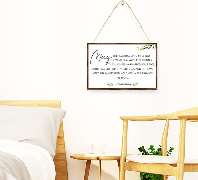 Irish Blessing Sign Wood Plaque Wall Decor,Irish Home Blessing Wooden Hanging Sign Wall Pediments for Home Front Door