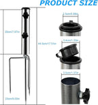 Beach Umbrella Sand Anchor with 4 Legs, Removable & Adjustable Heavy Duty Metal Sun Holder, Outdoor Umbrella Stand Steel Anchor for Beach Grass Sand (Small)