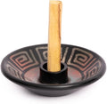 Luna Sundara Authentic Peru Pottery Palo Santo Stick Holder and Incense Holder with 5 Palo Santo Sticks Handmade Ceramic Smudge Bowl Sage Holder Blue Gift Set