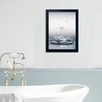 Bathroom Pictures Wall Decor Heart Water Drop Splash Canvas Print Artwork Framed Bathroom Wall Art Modern Painting Artworks for Home Office Decoration