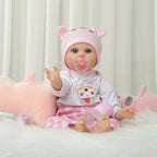 Reborn Baby Dolls Girl 22 Inch Realistic Silicone Baby Doll, Real Life Bebe Dolls Lifelike Handmade Soft Vinyl Cloth Body with Feeding Kit Toys Gifts for Kids 3+ (Lucia)