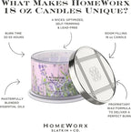 HomeWorx by SLATKIN + CO. Candle- Lavender Vanilla, 18 oz. 4-Wick Premium Scented Candle - 30-55 Hours Burn Time