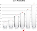 WGVI Quality Thick Weighted Clear Cylinder Glass Vases, 3" W x 10" H, Flower Bud Vase Skinny Narrow Floral Bouquet Container Centerpieces Tabletop Pen Brush Holder, Bulk Wholesale, 6 Pieces