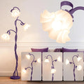 Flower Floor Lamp for Bedroom - 3 Color Temperatures Decorative Flower Tall Standing Lamp for Reading with Flexible Neck for Bedroom Living Room Office Corner (Purple)