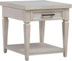 Liberty Furniture Caruso Heights Drawer End Table for Living Room - Whitestone Oak Wood