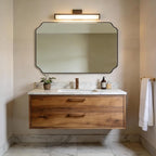 ANDY STAR 30"x48" Brushed Bronze Rectangle Mirror, Large Scalloped Bathroom Mirror in Premium Stainless Steel Frame, Timeless Shape with Unique Flair, Ideal for Home Remodel (Vertical/Horizontal)