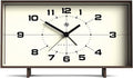 NEWGATE® Wideboy Alarm Clock | Rectangular Retro Design | Mocha Brown | Mid Century dial | Ideal for Bedside, Desk, Mantel or Shelf | Retro Bedroom & Office Accessory