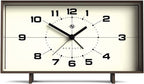 NEWGATE® Wideboy Alarm Clock | Rectangular Retro Design | Mocha Brown | Mid Century dial | Ideal for Bedside, Desk, Mantel or Shelf | Retro Bedroom & Office Accessory