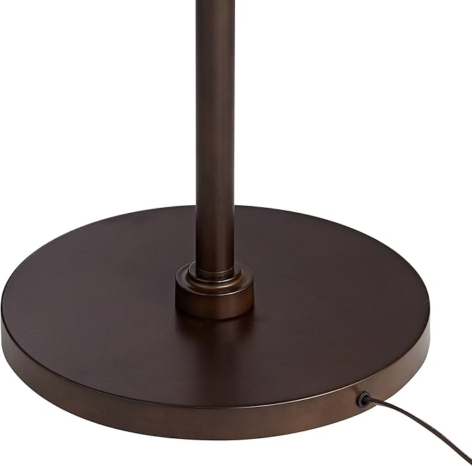 Farmhouse Rustic 71 1/2" Tall Standing Floor Lamp Large Arc Curved Downbridge Brown Metal Oil Rubbed Bronze Finish Living Room Bedroom House Reading Office Paper Bark Pattern Drum Shade
