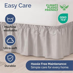 Wrap Around Dust Ruffle Bed Skirt - Light Grey - for Full Size Beds with 18 Inch Drop - Elastic Strap - Adjustable Pleated Bedskirt with Brushed Fabric and Wrinkle Free - for Women, Men, Kids & Teens