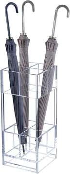 MyGift Premium Clear Acrylic Umbrella Holder Rack, Freestanding Commercial Grade Hotel Style Stand for Long and Short Umbrellas Home Storage