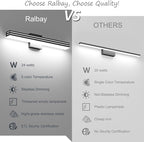 Ralbay Black Vanity Light 5 Color Temperature Dimmable LED Modern Bathroom Vanity Light Bar 24inch 24W Acrylic Matte Black Bathroom Wall Lighting Fixtures Over Mirror