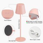 Cordless Table Lamp Rechargeable Pink - KK 2 Pack 5000mAH Battery Operated Lamp for Counter, 3 Color Stepless Dimming Waterproof LED Wireless Lamp for Dining Kitchen, Outdoor Patio, Touch Control