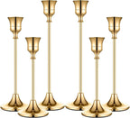 Candle Holder Gold Candlestick Holder Metal Taper Candle Holder Brass Gold Vintage Candle Stick Holders Set of 6 Table Centerpiece Decor for Dinning Party Wedding