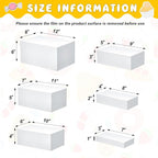 Leinuosen 6 Pcs Large Buffet Risers, 7 to 12 Inch Catering Dessert Table Risers Food Decorative Stands with hollow bottom for Catering Supplies, Party(White, Rectangle)