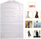 100 Pack Garment Bag Transparent Clothing Dust Cover Storage Bag Suitable for Wedding Dresses Long Skirts Windbreakers Down Jackets 23.6x59 inches