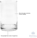 Royal Imports Flower Glass Vase Decorative Centerpiece for Home or Wedding - Cylinder Shape, 8" Tall, 6" Opening, Clear