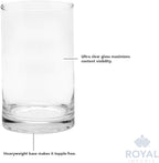 Royal Imports Flower Glass Vase Decorative Centerpiece for Home or Wedding - Cylinder Shape, 5"x5", Clear