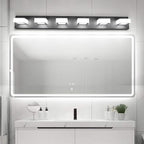 Ralbay Modern Black Vanity Lights Fixtures 6 Lights Acrylic Modern LED Matte Black Vanity Lights for Bathroom