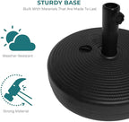 17L Round 18" Water/Sand Fillable Patio Outdoor Umbrella Base Stand w/Handle Carrier - Backyard Expressions