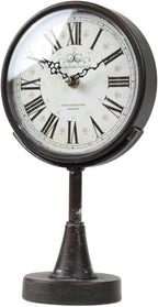 Lily's Home Antique Inspired Decorative Mantle Clock with Large Roman Numerals, Silent-Non-Ticking with Quartz Movement, Fits with Victorian or Antique Décor Theme, Black (11 3/4" Tall x 6 1/2" Wide)