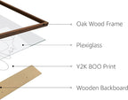 Minimalist Face to Face Wall Art Two Portraits Continuous Line Drawing 12x16 Inch Oak Wood Walnut Framed Modern Aesthetic Profile Print for Bedroom Decor