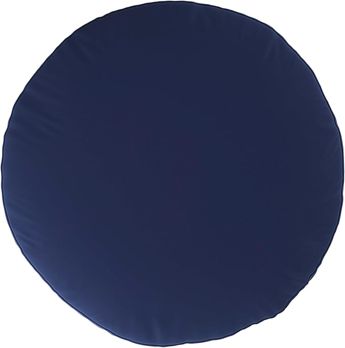 Howard Elliott Round Pouf Ottoman Foot Rest With Cover, Round Stuffed Foot Stool Filled with Polyester Fiber, Fluffy Comfortable Soft Seating for Living Room & Bedroom, 22 x 22 x 12 Inch, Bella Royal
