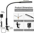 Clamp on Lamp, LUJOLUMIN LED Desk Lamp, 18W, 3000 LMS, 3 Color Modes, 16 Brightness Levels, CRI>95, Reading Light, Eye-Caring Task Lamp with Remote for Reading, Office, Home (Adapter Included)