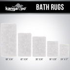 KANGAROO Bathroom Rugs, Chenille Soft Absorbent Bath Rug, Shaggy Shower Mat, Quick Dry Machine Wash Bathmat, Plush Carpet Mats for Tub, Bathtub and Room Home Decor Accessories, 60x24, White