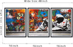Novatique Banksy Graffiti Wall Art Abstract Poster Print Wall Decor Graffiti Picture for Bedroom Living Room Framed Ready to Hang,16" x 24" x 3pcs