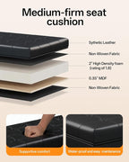 Synthetic leather Storage ottoman bench with legs,43.5”W x 15.7”D x 15.7”H,metal frame end of bed bench hold up to 770 LB,Large Storage Chest hold up to 770 LB,Black UASND622B