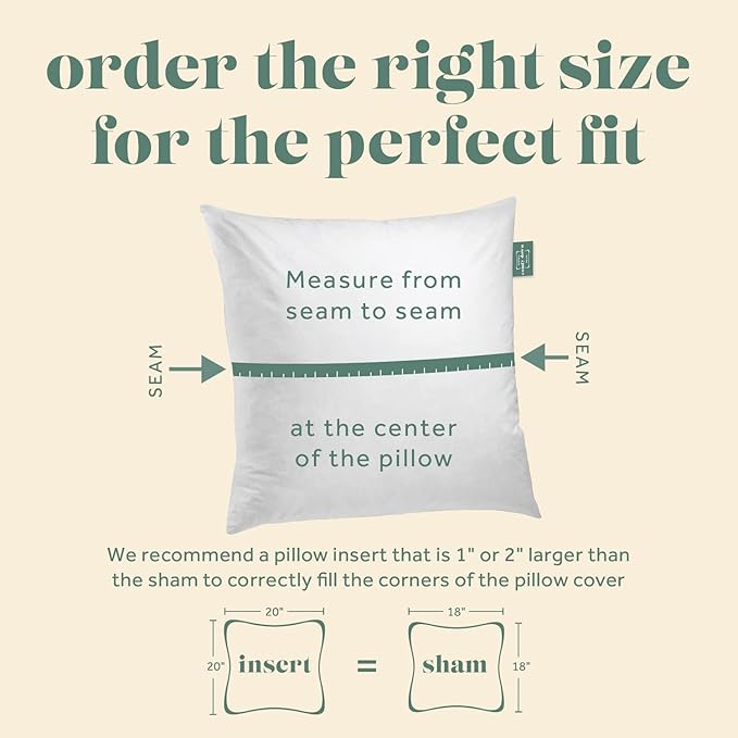 ComfyDown Decorative Throw Pillow Insert, Down and Feather Fill, 100% Cotton Cover, 233 Thread Count - Made in USA (12 X 18)