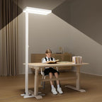 Honeywell 10400LM LED Floor Lamp, 02E Pro Sunturalux Eye-Caring Reading Standing Light, 100W Modern Natural Daylight 4000K Dimmable 77" Tall Floor Lamps for Living Room Kids Study Home Office
