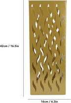 Metal Umbrella Holder, Square Umbrella Stand Rack for Entryway, 6.3" x 6.3" x 16.5" (Gold)