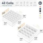 Joyoldelf Sock Drawer Organizer Divider 2 Packs Underwear Organizer, 24 Cell + 16 Cell Closet Organizers and Storage Sock Holders Organizers for Storing Socks, Handkerchiefs, Ties, Belts (White)