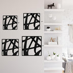 SIGNLEADER Metal Wall Art Decor Mid Century Abstract Lines Minimalist Modern Abstract Wall Sculpture Hangings Home Decoration for Living Room, Bedroom, Bathroom, Kitchen, Outdoor - 18" Black