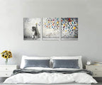 Novatique Banksy Canvas Wall Art for Bedroom Street Graffiti Wall Art Modern Butterfly Paintings Decor Ready to Hang Graffiti Posters Artwork Print for Bathroom Office, 12" x 16" x 3Pcs
