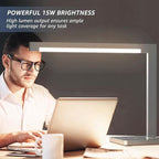 Aluminum LED Desk Lamp with Charging Station, 15W Smart Table Lamp with Type-C Ports & 4 Color Temperature Modes(3000K-6000K), Dimmable Reading Light for Home Office,Bedroom (Includes Adapter)